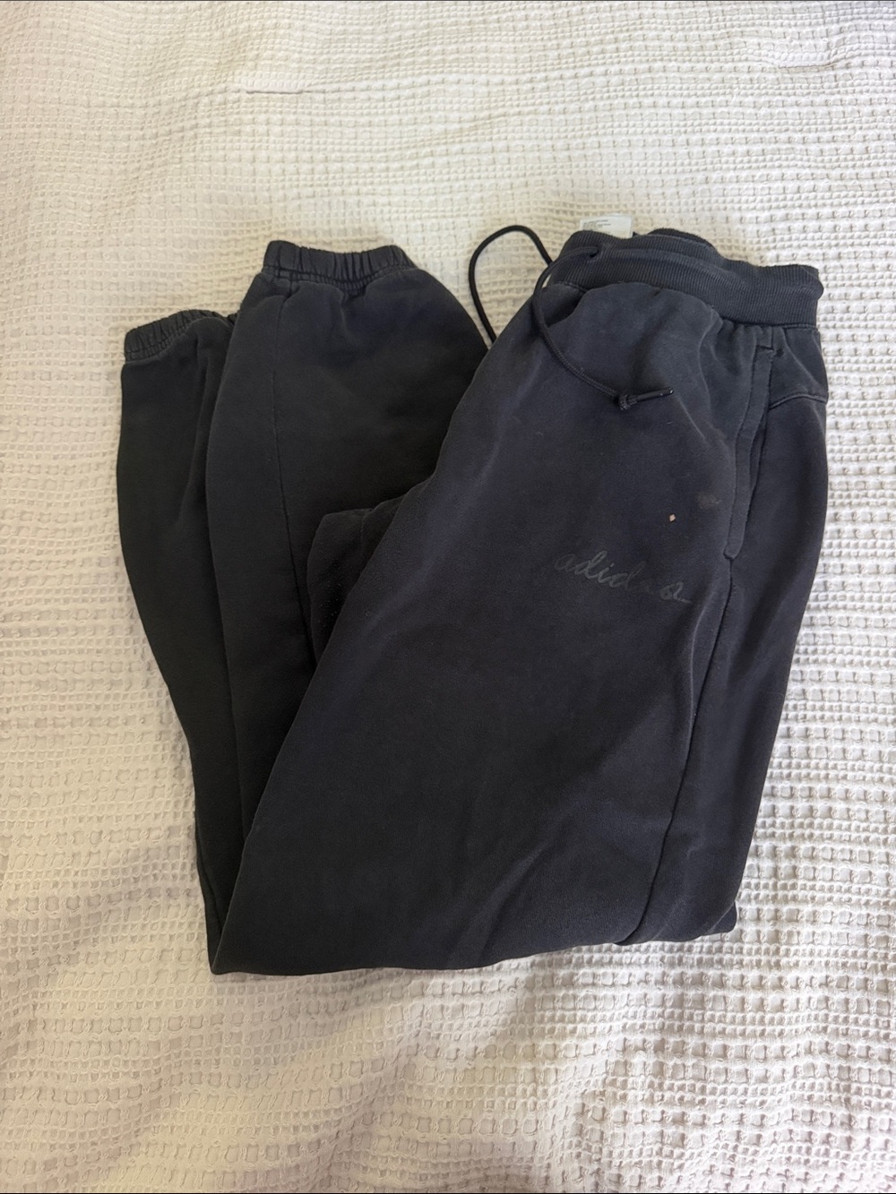 adidas Black Ribbed Cuff Sweatpants